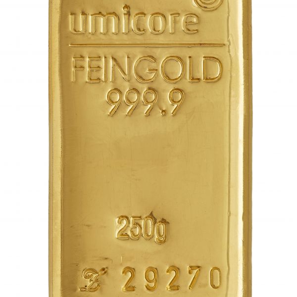 250 g - Goldbarren UMICORE NEUWARE