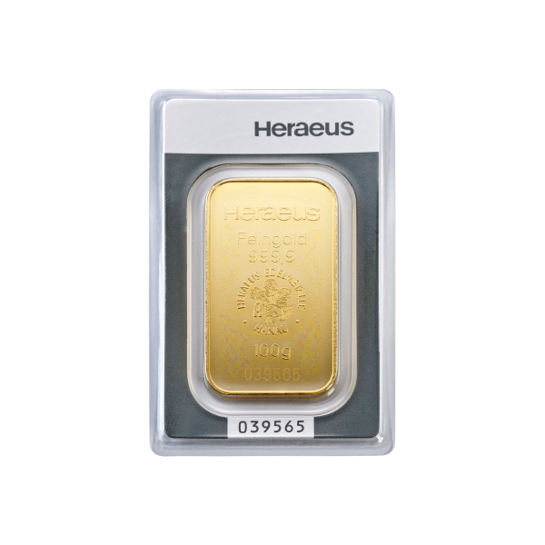 100 g - Goldbarren HERAEUS NEUWARE