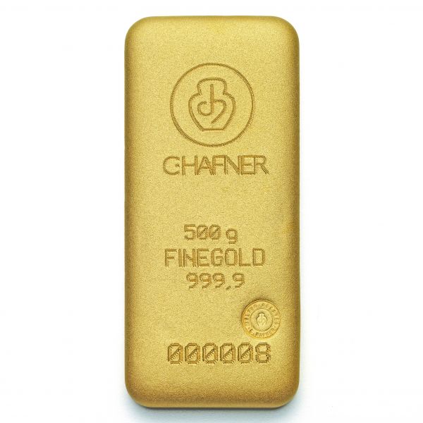 500 g - Goldbarren C.HAFNER NEUWARE