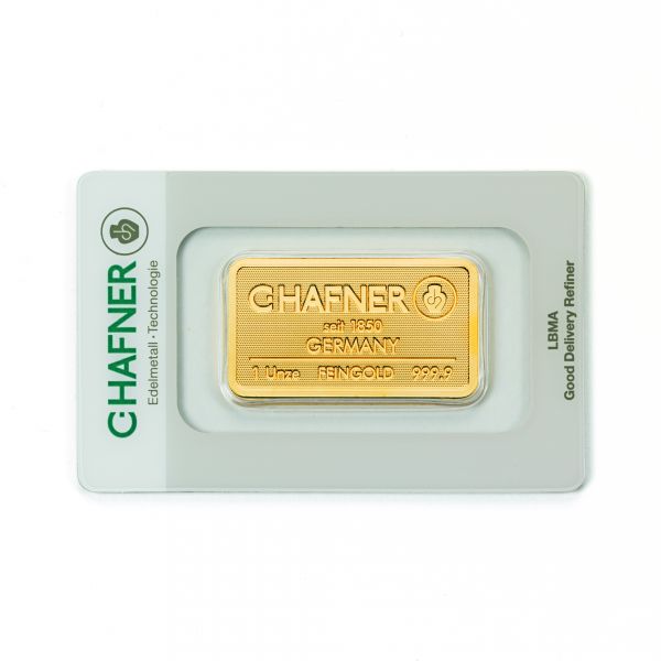 1 oz / 31,1 g - Goldbarren C.HAFNER NEUWARE 