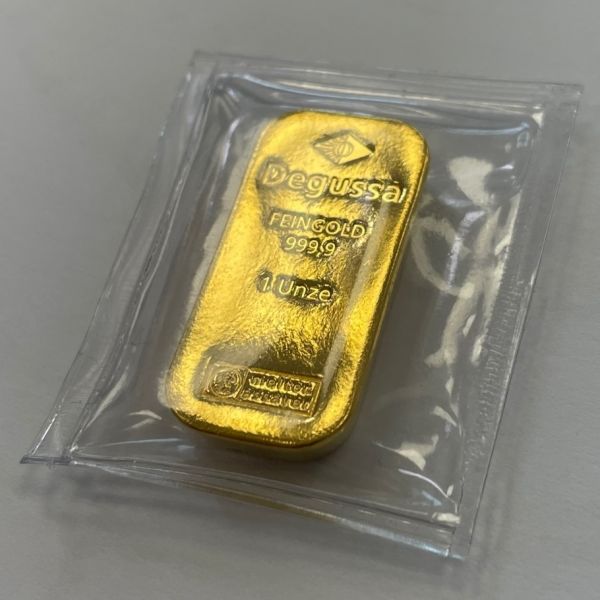 20 g - Goldbarren DEGUSSA gegossen 