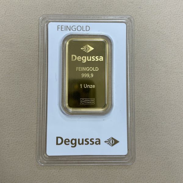 1 oz / 31,1 g - Goldbarren DEGUSSA  geprägt im Blister 