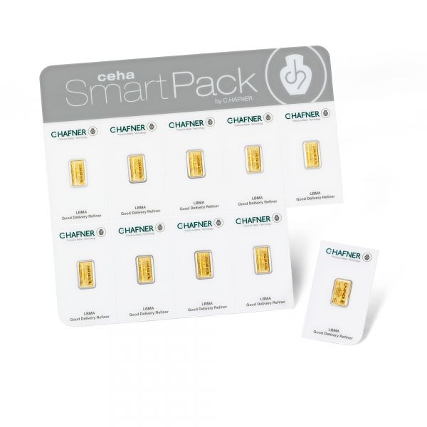 10 x 1 g - - Goldbarren C.HAFNER SMART NEUWARE