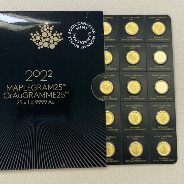 25 x 1 g Maplegram Maple Leaf 
