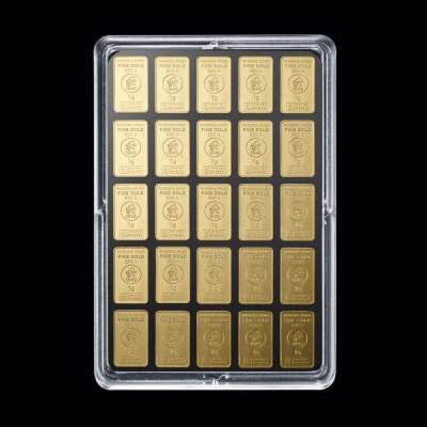 25 x 1 g Goldbarren Heimerle Meule UnityBar Box