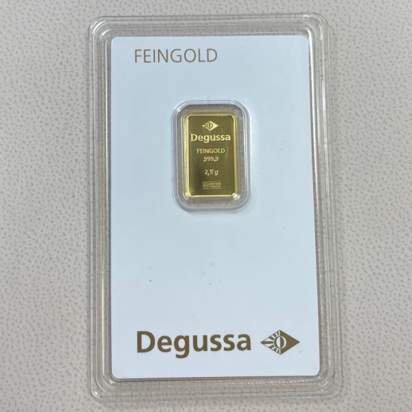 2,5 g - - - Goldbarren DEGUSSA geprägt im Blister
