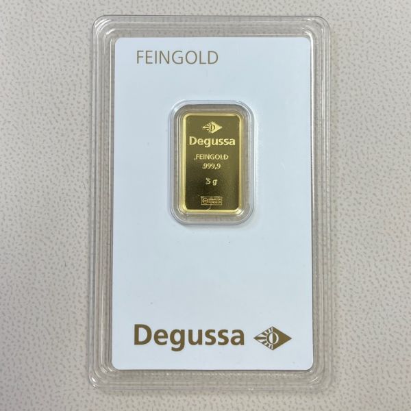 5 g - - - Goldbarren DEGUSSA geprägt im Blister