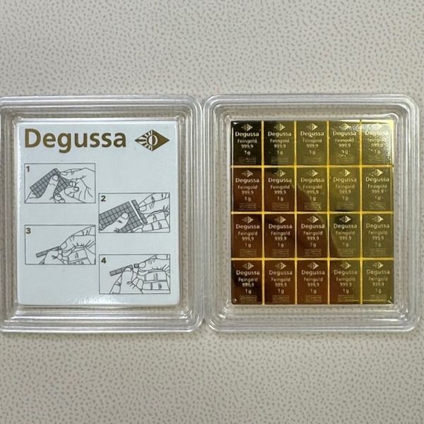 20 x 1 g Goldbarren Tafelbarren Valcambi  Blister 