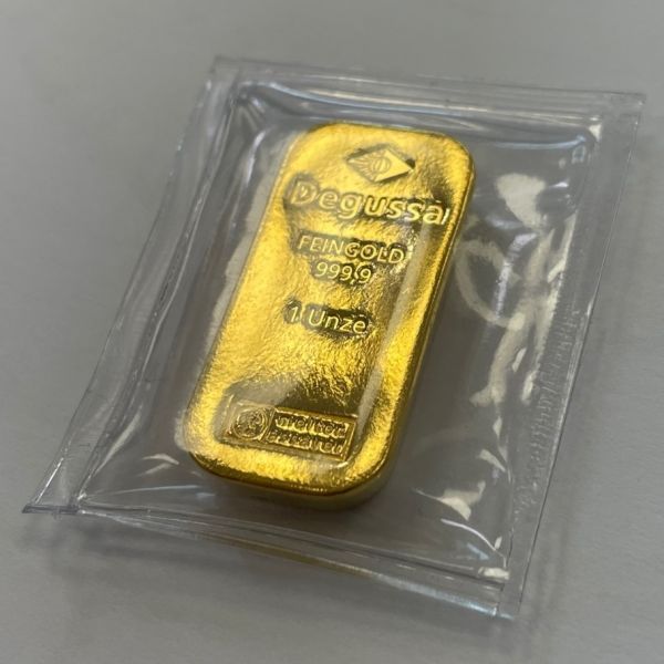 10 g - - - Goldbarren DEGUSSA gegossen