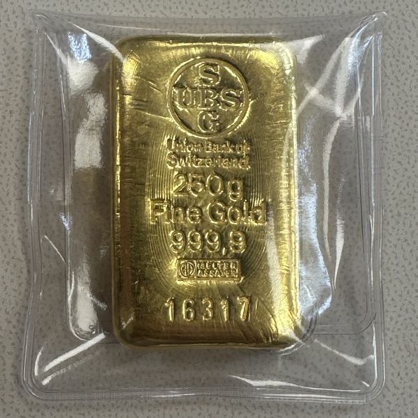 250 g - Goldbarren UBS Switzerland gegossen
