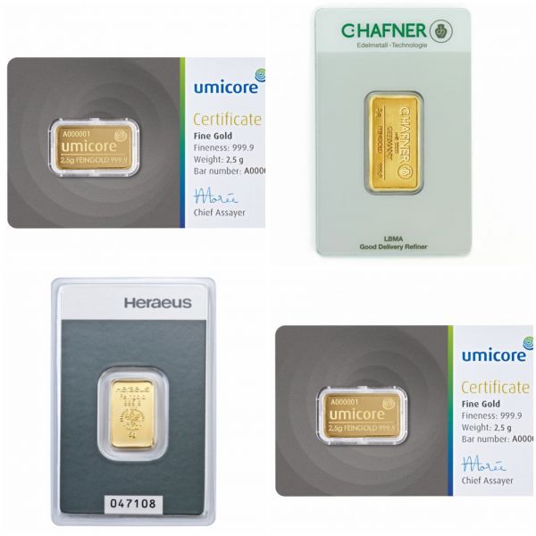 4 x 2,5 g Goldbarren ANONYM kaufen unter 2000 €