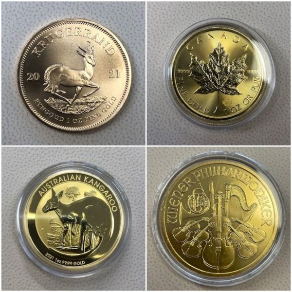 ANKAUFSPREIS 1 oz Krüger, Maple Leaf, Kangaroo, Philharmoniker 1-2 Stück	